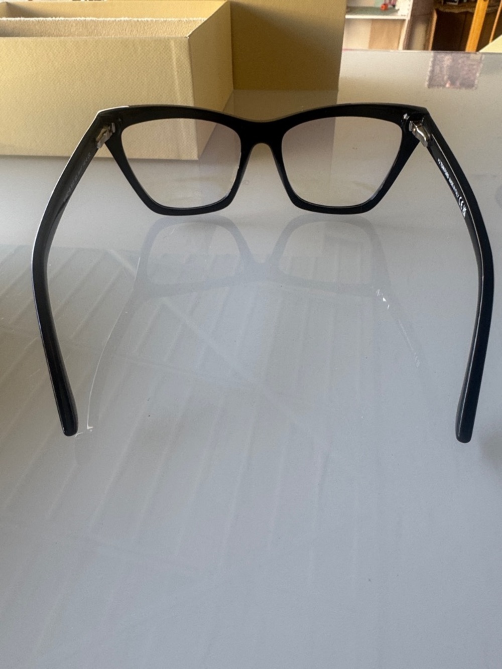 Tom Ford Blue Block Squared Cat Eye with Clip on Sun Shade - Case Set with Box - Picture 11 of 15